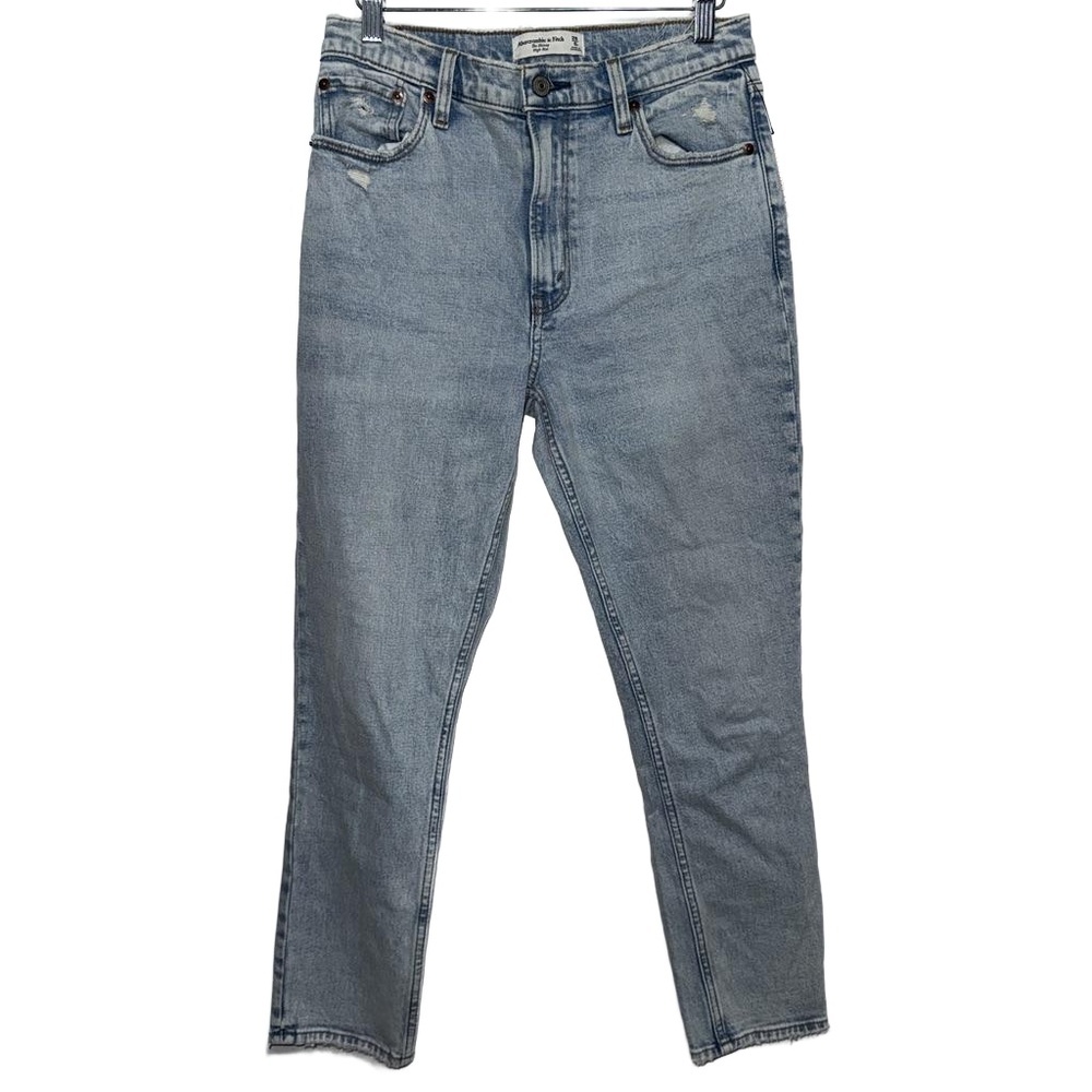 Abercrombie & Fitch Skinny High Rise Blue Denim Light Wash Skinny Jeans Sz 28 6